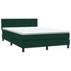 vidaXL Letto a Molle con Materasso e LED Verde Scuro 160x220 cm Velluto