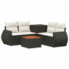 vidaXL Set di divani 6 pz Nero e Bianco Crema