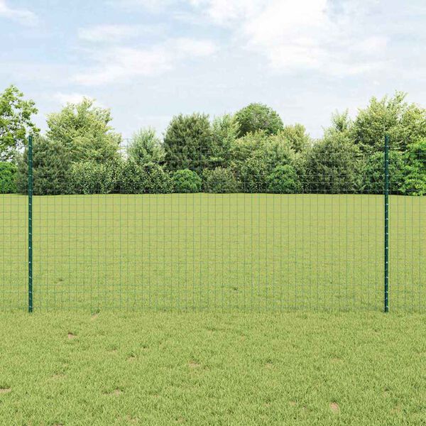 vidaXL Pali per Recinzione 22 pcs Verde 160 cm Acciaio