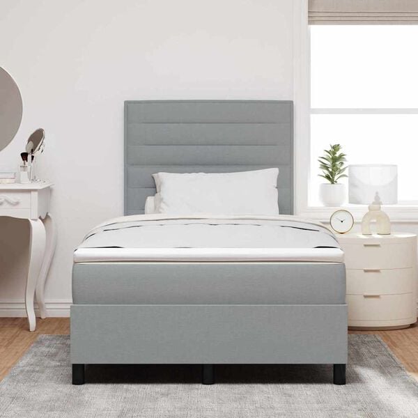vidaXL Letto a molle con materasso Grigio chiaro 120 x 190 cm Tessuto