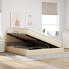 vidaXL Letto con contenitore e materasso Crema 160 x 200 cm