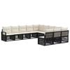 vidaXL Set Divano da Giardino 11 pz Nero polyrattan
