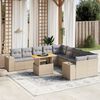vidaXL Set Divani da Giardino 11 pz con Cuscini Beige in Polyrattan