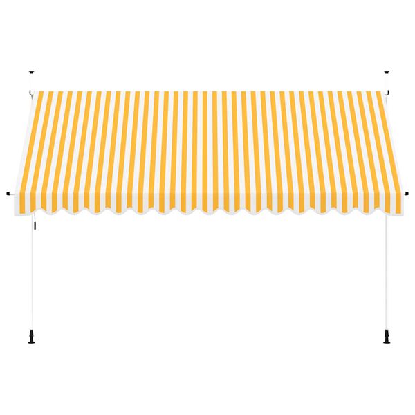 vidaXL Tenda da Sole Retrattile Manuale 400cm Strisce Arancione Bianco