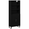 vidaXL Credenza 2 pz Rovere Nero 69,5 x 34 x 180 cm