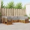 vidaXL Set divani con cuscino 9 pcs Grigio Naturale e Chiaro