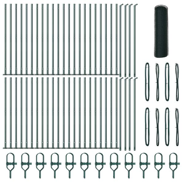 vidaXL Palo della recinzione Verde 100 x 0,4 m (maglia di 13 mm)