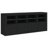 vidaXL Credenza con Luci LED Nera 163x37x67 cm