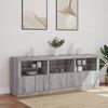 vidaXL Credenza con Luci LED Grigio Sonoma 181,5x37x67 cm