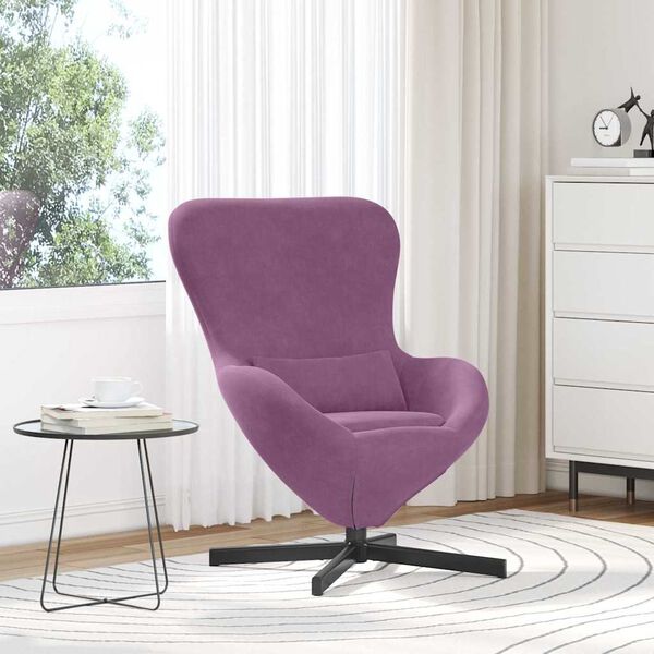 vidaXL Poltrona uovo Viola 63 x 73 x 90 cm Velluto