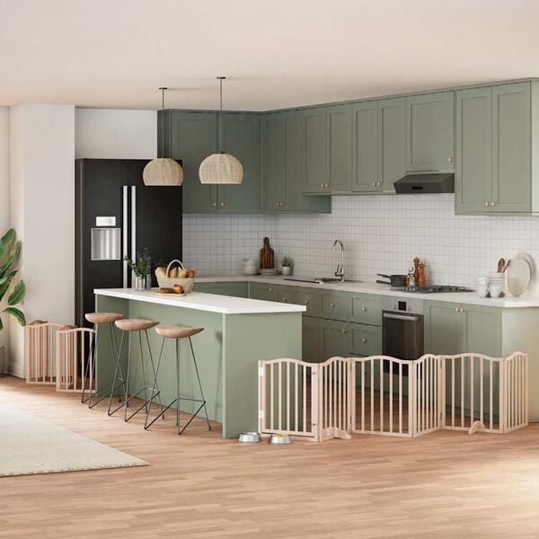 vidaXL Cancello per Cani Porta Pieghevole 15 Pannelli 750 cm in Pioppo