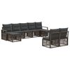 vidaXL Set Divano da Giardino 9 pz Grigio polyrattan
