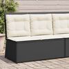 vidaXL Panchina da giardino con cuscino Nero Poly Rattan