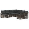 vidaXL Set Divano da Giardino 8 pz 8-Numero di posti Grigio polyrattan