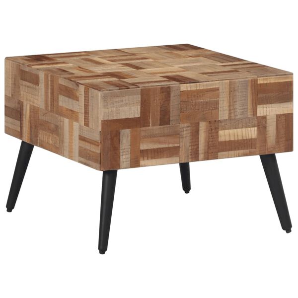 vidaXL Tavolino da Salotto Grigio 55x55x40cm Massello Teak di Recupero
