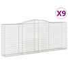 vidaXL Cesti Gabbioni ad Arco 9 pz 400x50x160/180 cm Ferro Zincato