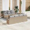 vidaXL Set Divano da Giardino con cuscino 8 pcs Beige polyrattan