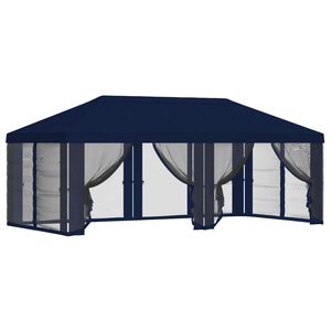 vidaXL Copertura Gazebo con Pareti Laterali 6 x 3 m Blu Poliestere 190