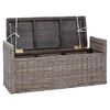 vidaXL Panchina con contenitore Grigio 110 x 40 x 50 cm Rattan