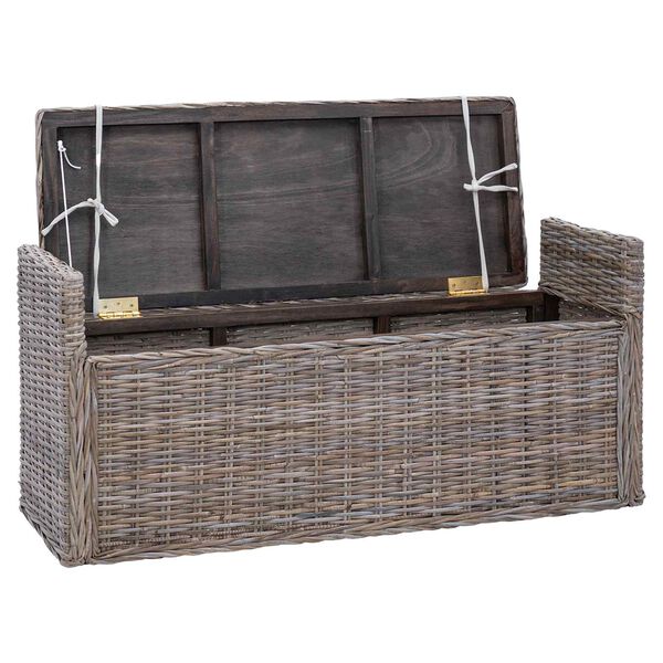 vidaXL Panchina con contenitore Grigio 110 x 40 x 50 cm Rattan