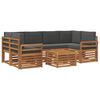 vidaXL Set di divani da esterno con cuscino 7 pcs Naturale e Antracite