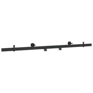 vidaXL Kit di ferramenta per porta scorrevole 152,4 cm Acciaio Nero