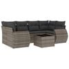 vidaXL Set Divani da Giardino 7 pz con Cuscini Grigio in Polyrattan