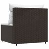 vidaXL Divano Centrale da Giardino con Cuscini in Polyrattan Marrone