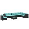 vidaXL Set Divani da Giardino 9 pz con Cuscini in Polyrattan Nero