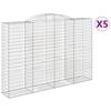 vidaXL Cesti Gabbioni ad Arco 5 pz 300x50x200/220 cm Ferro Zincato
