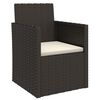 vidaXL Poltrona da Giardino con Cuscino Nero in Polyrattan