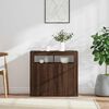 vidaXL Credenza con Luci LED Rovere Marrone 80x35x75 cm