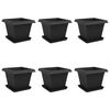 vidaXL Vasi per Piante 6 pcs Nero 43 x 43 x 33,5 cm Plastica