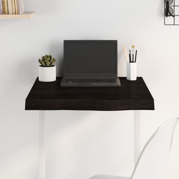 vidaXL Piano Tavolo Marrone 60x60x(2-6) cm Rovere Massello Trattato