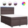 vidaXL Giroletto a Molle con Materasso Marrone Scuro 140x190cm Tessuto