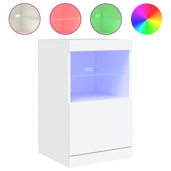 vidaXL Credenza con Luci LED Bianca 41x37x67 cm