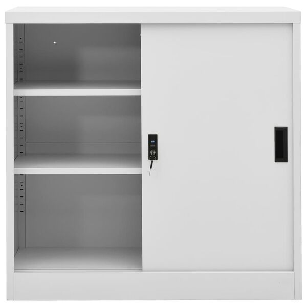vidaXL Armadio Ufficio Anta Scorrevole GrigioChiaro 90x40x90cm Acciaio