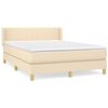 vidaXL Giroletto a Molle con Materasso Crema 140x200 cm in Tessuto