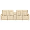 vidaXL Divano Massaggiante 4 Posti con Portabicchieri Crema in Tessuto