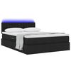 vidaXL Letto con contenitore e LED con led Nero 140 x 200 cm Tessuto