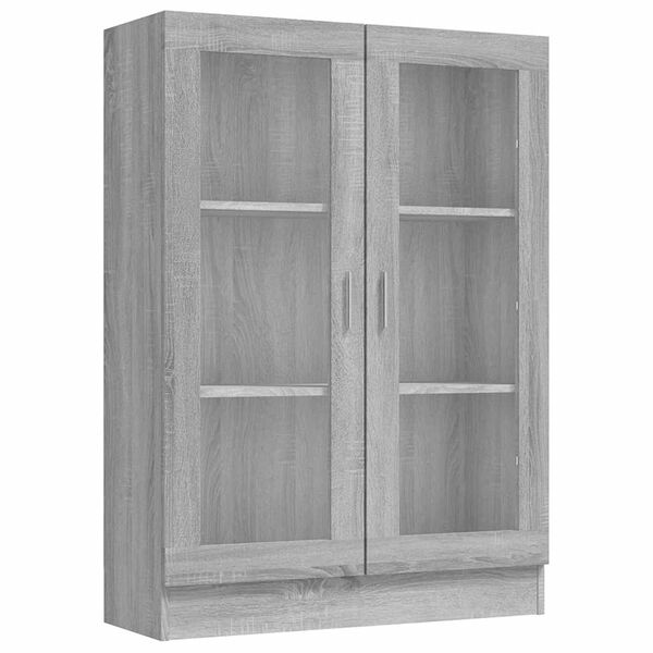 vidaXL Mobile Vetrina Grigio Sonoma 82,5x30,5x115 cm Legno Multistrato