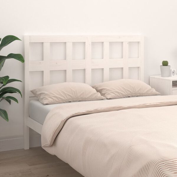 vidaXL Testiera per Letto Bianca 205,5x4x100 cm Legno Massello di Pino