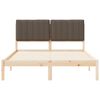vidaXL Letto con Testiera Rivestita Talpa 135 x 190 cm Pino massello