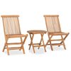 vidaXL Set da Pranzo da Giardino Pieghevole 3 pz in Massello di Teak