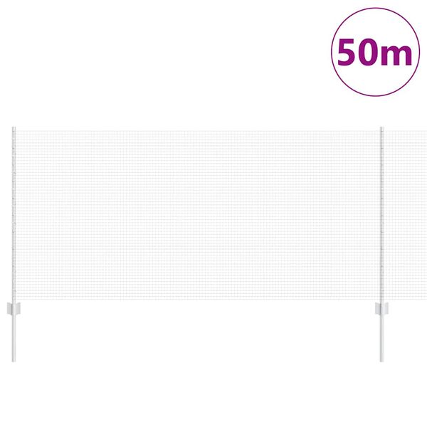 vidaXL Recinzione con Posto Argento 1 x 50 m Acciaio