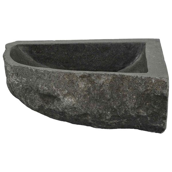 vidaXL Lavabo Grigio (30-37) x (30-37) x 12 cm Pietra di Fiume