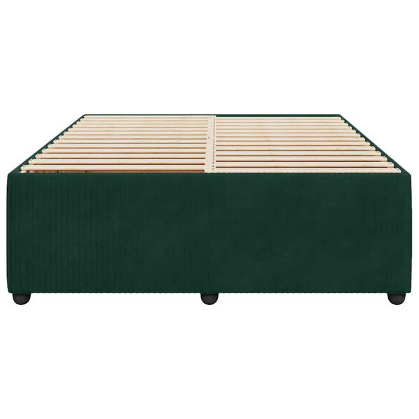 vidaXL Giroletto senza Materasso Verde Scuro 140x200 cm in Velluto