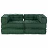 vidaXL Divano modulare 2 pcs Verde 140 x 70 x 56 cm Tessuto