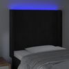 vidaXL Testiera a LED nero 93x16x118/128 cm in Velluto