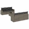 vidaXL Set Divani da Giardino 7 pz con Cuscini Grigio in Polyrattan